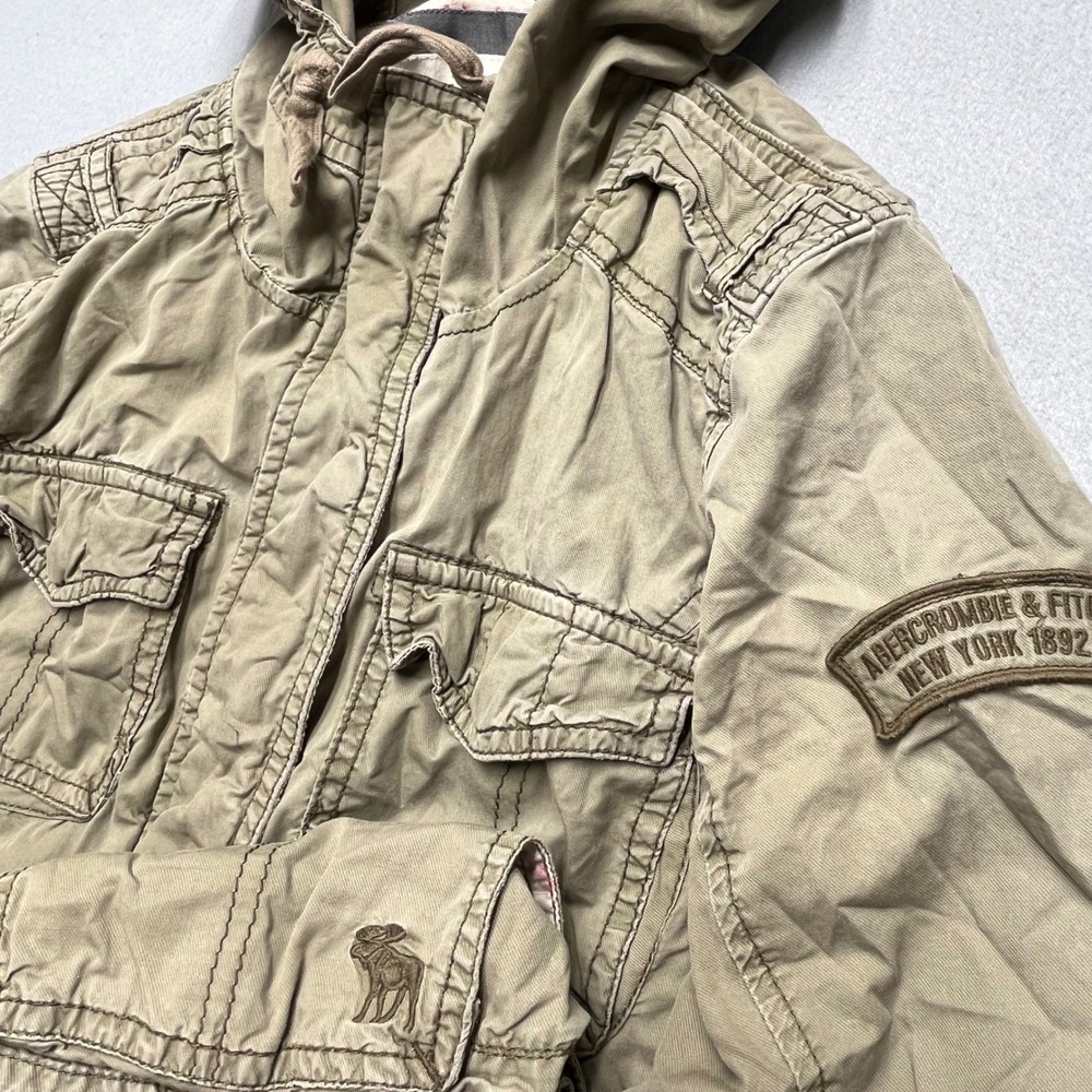 Y2K Abercrombie & Fitch Paratrooper Military Cargo Jacket Moose Hit Womens M
